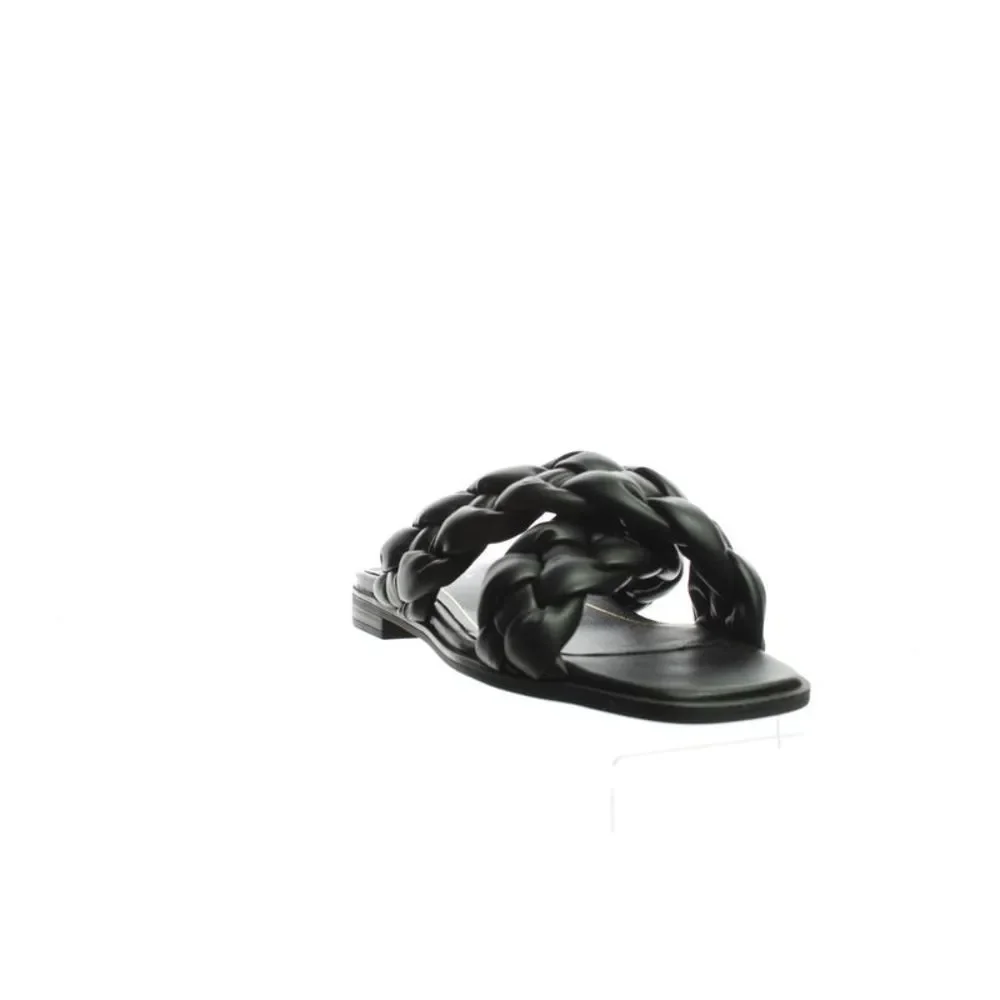 Vionic Black Braided Crossband Slide Sandals